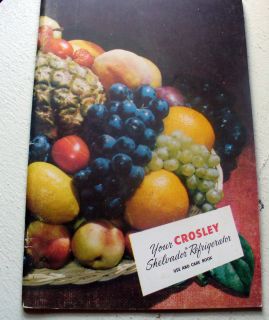 Crosley Shelvador Refrigerator Use and Care Book Manual Vintage 1950s 