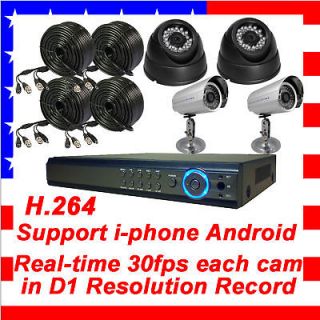 Standalone 4CH Video Surveillance DVR Video Recorder Security Camera 