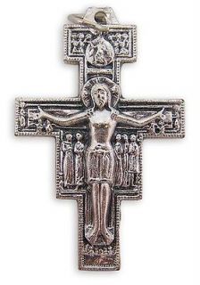 Saint Francis San Damiano Italy Cross Silver Crucifix