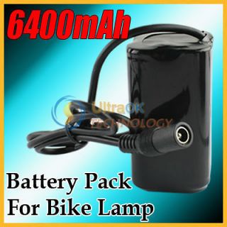 6400mAh 8.4v Li ON 18650 Battery Pack For 1600/1200 LM T6/P7 LED Bike 