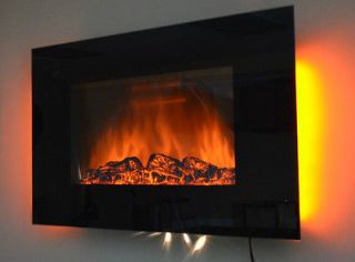 36 Wall Mounted Electric Fireplace Heater Backlight With Logs C510ELB