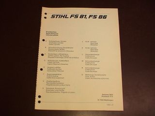 STIHL String Trimmer Brushcutter Spare Parts List Manual Book FS81 