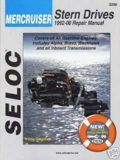 Seloc #3206 Mercruiser Inboard Outboards 1992 00 Motor Engine Repair 