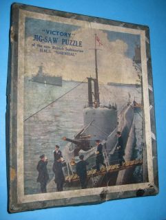 1930s Victory wood jigsaw of submarine HMS Narwhal