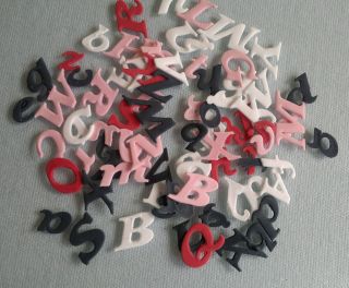 Edible sugar letters. Alphabet cake toppers.