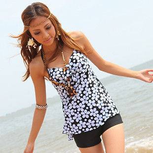  One Piece Swimsuit Tankini with attached bottom H