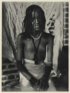 Bare breasted Young Arab Woman Lake Chad, Africa Authentic 1930 