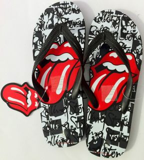 ROLLING STONES OFFICIAL GRAFFITI STYLE MENS SYNTHETIC RUBBER THONGS 