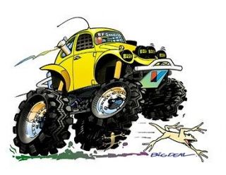 Baja Bug Cartoonees Tshirt #4119 Dave Deal vw Dune Buggy Off Road