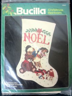  Bucilla Antique Noel Crewel Embroidery Christmas Stocking Kit