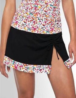   84 Spring Daisy Skirted Swimsuit Bottom Size 10 NWOT New Black
