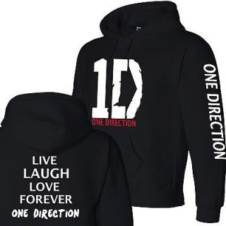 ONE DIRECTION 1D HOODED SWEATSHIRT S 5XL LOGO ON SLEEVE AND BACK 