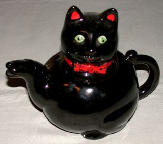 Black Cat On Chair Teapot Swineside Ceramics Made in Britian