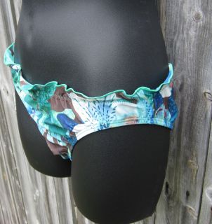 NWT Womens Lelani Swimsuit Bikini Bottoms 10 Mint Floral Print 