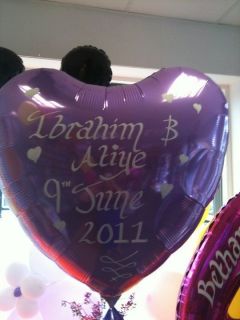 Personalised helium Foil Balloon Any Colour Wedding DAY