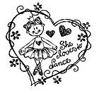 Princesse Balerina * She Loves Dance // unmounted rubber stamp (3x3 