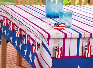 American Flag Tablecloth Clips   Set Of 8 Patriotic Table Clips