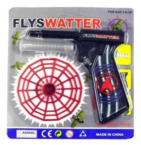 Fly Swatter Gun Flyswatter Shoots Disc Kills Flies Spring Loaded Net 