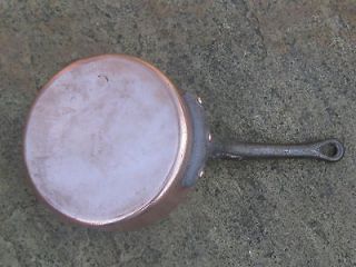 Vintage FALK Professional 2mm Heavy Hammered Copper Saucepan Tin 