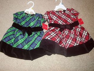 Infant Girls 0  3 3  6 6  9 Months Holiday Christmas Dress Velvet 