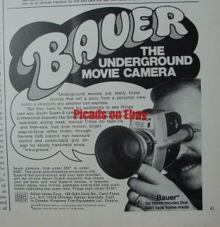 1969 Bauer The Underground Movie Camera Super 8 Creeper Allied Implex 