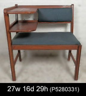 Vintage Modern Teak Upholstered Telephone Seat (P5280331)n