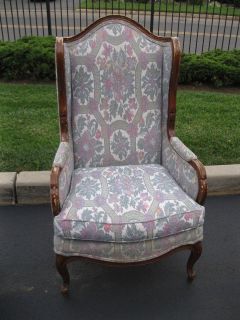 Antique Vintage Thomasville Library Fireside Chair Upholstered Formed 