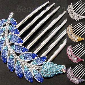    1pc rhinestone crystal butterfly French twist hair comb