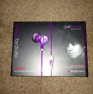 Monster Beats By Dr. Dre Purple Ibeats ***Justin Bieber*IN EAR 