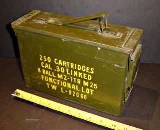 Vintage US Army Cal .30 Ammo Ammunition Boxes Cans    EMPTY for Secure 