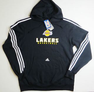   80 New Adidas LA Lakers Sweatshirt Hoodie Black With Lakers Logo Large