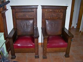   Rare Old Mission Oak Throne Chair Set from Intl Odd Fellows Lodge