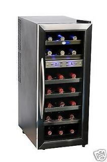 NEW Whynter 21 bottle Silent Dual Zone Stainless Steel Wine Cooler WC 