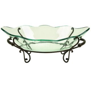 Casa Cortes Milan Decorative Centerpiece Glass Bowl with Stand