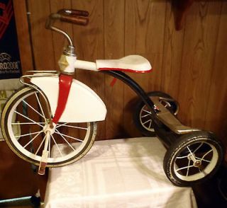   Junior Tricycle Pedal Trike Bike Red & White Classic 1960s 3 Wheel