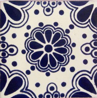 C042) 9 Ceramic Talavera Tile Handmade Mexican 4 x 4