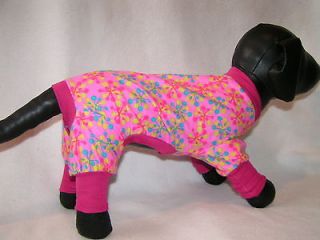   Dog PJS 4 legged Flannel pet Pajamas TC 6L Tiny Puppy apparel Teacup