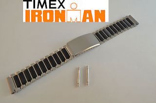 Timex Ironman GENUINE watch band METAL silver tone mens 18mm with 2 