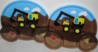 NEW TONKA TRUCK 2 DIVIDED CHILDS LUNCH PLATES