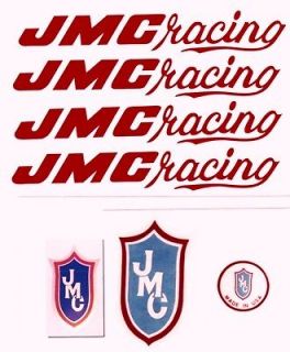 Red JMC® Racing Vinyl BMX Decal Sticker Set 1980 1985