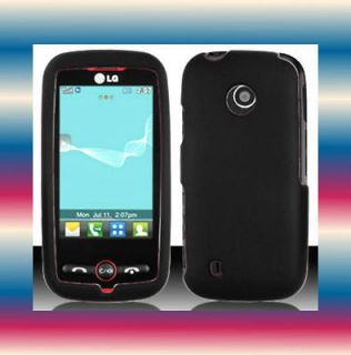 Black Straight Talk LG 505C LG505C Faceplate Snap on Phone Cover Hard 