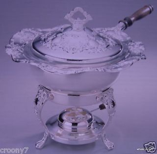 SILVER PLATED OLD MASTER 2 QUART CHAFING DISH EARLY VICTORIAN 