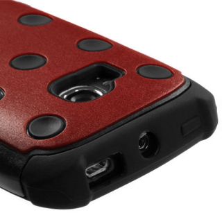   Lumia Hard Hybrid Cover Silicone Case Red / Black Dots Total Defense