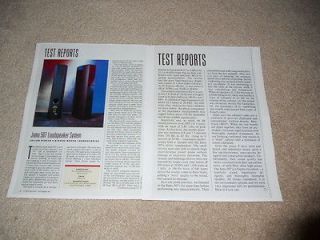 Jamo 507 Speaker System Review, 2 pg, 1993, Full Test, Specs, Info
