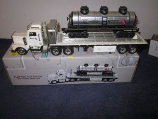 TAYLOR MADE FLATBED TOY TRUCK WITH 3 DOME TANK CAR FOR USE W/LIONEL O 