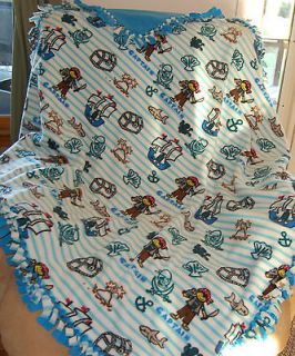 GREAT CHRISTMAS GIFT, PIRATES, TREASURE CHESTS, SEA BLUE THROW