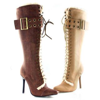 Brown Viking Warrior Indian Pocahontas Costume Shoes Boots Womans 