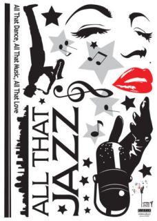Jazz Singer Wall Decor STICKER Removable Adhesive Decal