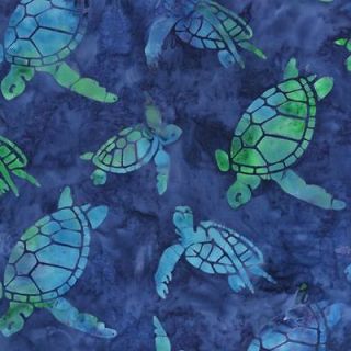 Totally Tropical Sea Turtles Batik Quilt Fabric Fat Quarter