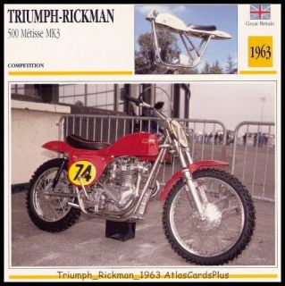 Bike Pic Card 1963 Triumph Rickman Metisse MK3 500 twin